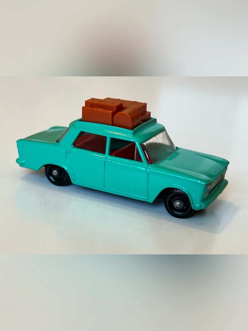 Vintage 1960s Matchbox Series No. 56 Fiat 1500 Lesney Turquoise Blue Green